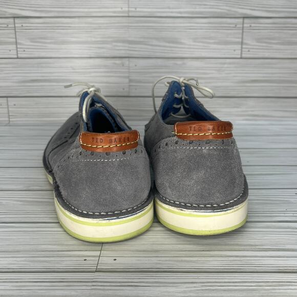 Ted Baker Men\'s Wingtip Gray Suede Leather Lace-up Oxford Dress Shoes Size 11.5 main image 6